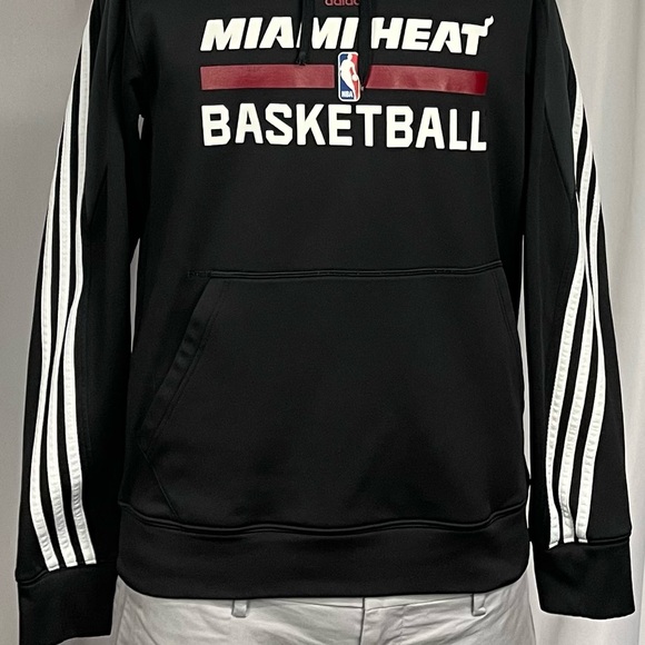 Adidas Miami Heat Climawarm Basketball NBA Hoodie Sweatshirt Medium - Picture 3 of 8